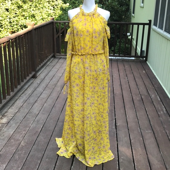 NWT! AVEC LES FILLES Size 6 canary yellow maxi dress - Picture 1 of 8